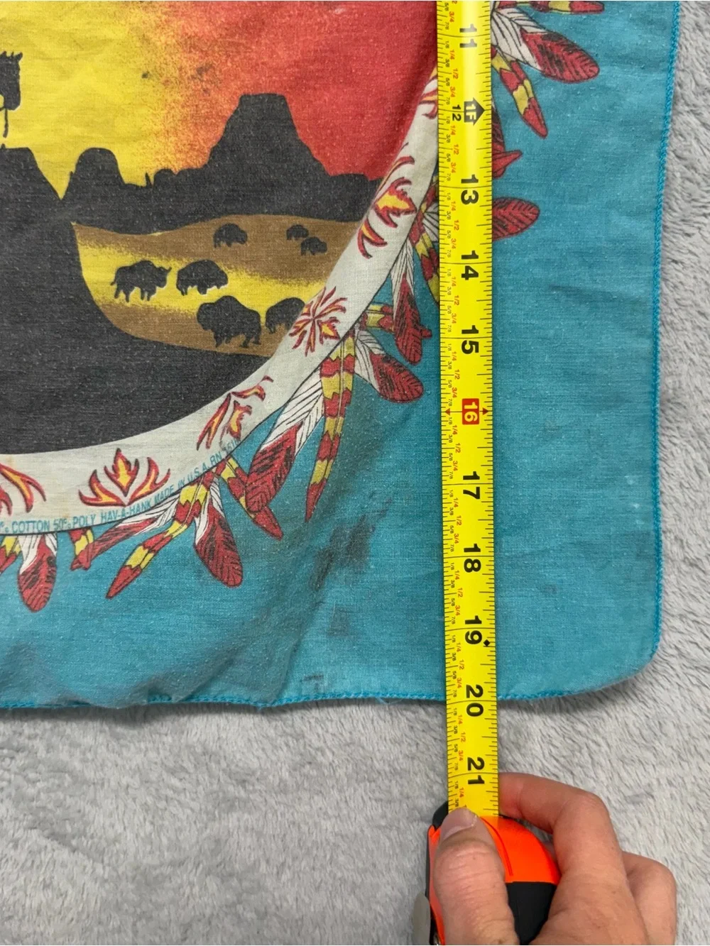 Vintage Hav A Hank Native American Tribal Bandana US Scarf Cotton Poly Blend